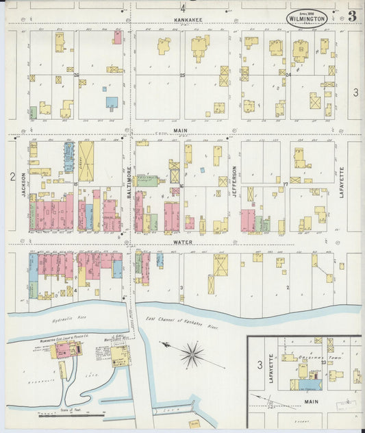 Sanborn Fire Insurance Map from Wilmington, Will County, Illinois (1898), Sheet #0003 - Historic Sanborn Fire Insurance Map Print, vintage old map wall art, antique decor, genealogy gift, Illinois Illinois map