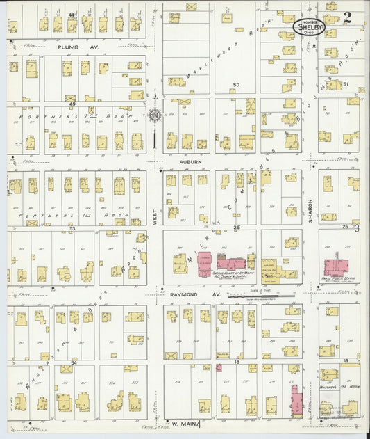 Sanborn Fire Insurance Map from Shelby, Richland County, Ohio (1919), Sheet #0002 - Historic Sanborn Fire Insurance Map Print, vintage old map wall art, antique decor, genealogy gift, Ohio Ohio map