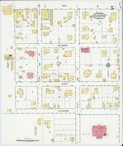 Sanborn Fire Insurance Map from Augusta, Woodruff County, Arkansas (1919), Sheet #0005 - Complete Map Set gallery image, historic Sanborn map, vintage wall art, Arkansas Arkansas