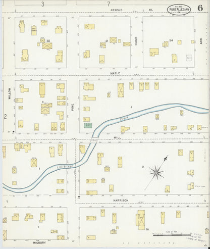 Sanborn Fire Insurance Map from Port Allegany, McKean County, Pennsylvania (1903), Sheet #0006 - Complete Map Set gallery image, historic Sanborn map, vintage wall art, Pennsylvania Pennsylvania