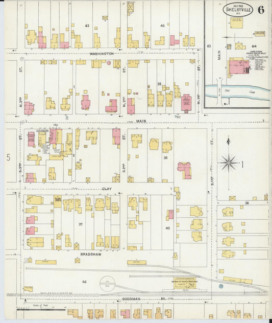 Sanborn Fire Insurance Map from Shelbyville, Shelby County, Kentucky (1903), Sheet #0006 - Historic Sanborn Fire Insurance Map Print, vintage old map wall art, antique decor, genealogy gift, Kentucky Kentucky map
