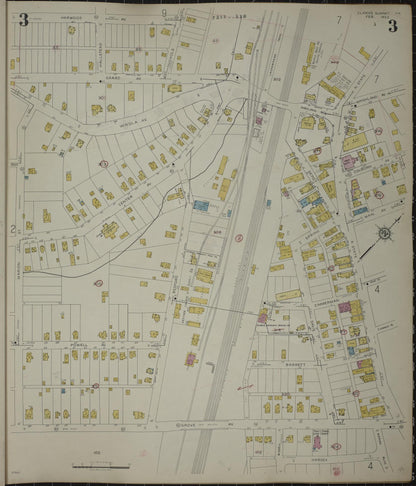 Sanborn Fire Insurance Map from Clark's Summit, Lackawanna County, Pennsylvania (1942), Sheet #0003 - Historic Sanborn Fire Insurance Map Print, vintage old map wall art, antique decor, genealogy gift, Pennsylvania Pennsylvania map