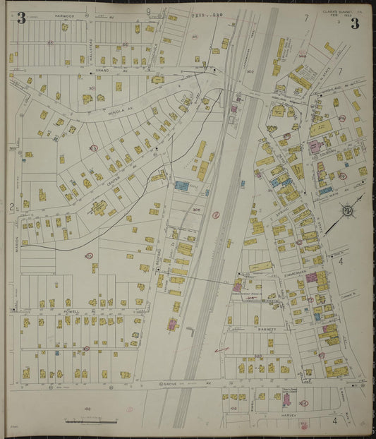 Sanborn Fire Insurance Map from Clark's Summit, Lackawanna County, Pennsylvania (1942), Sheet #0003 - Historic Sanborn Fire Insurance Map Print, vintage old map wall art, antique decor, genealogy gift, Pennsylvania Pennsylvania map