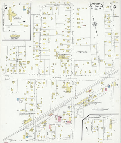 Sanborn Fire Insurance Map from Easthampton, Suffolk County, New York (1929), Sheet #0005 - Complete Map Set gallery image, historic Sanborn map, vintage wall art, New York New York