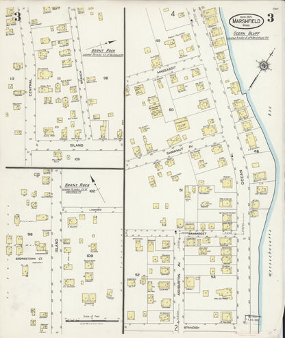 Sanborn Fire Insurance Map from Marshfield, Plymouth County, Massachusetts (1925), Sheet #0003 - Complete Map Set gallery image, historic Sanborn map, vintage wall art, Massachusetts Massachusetts