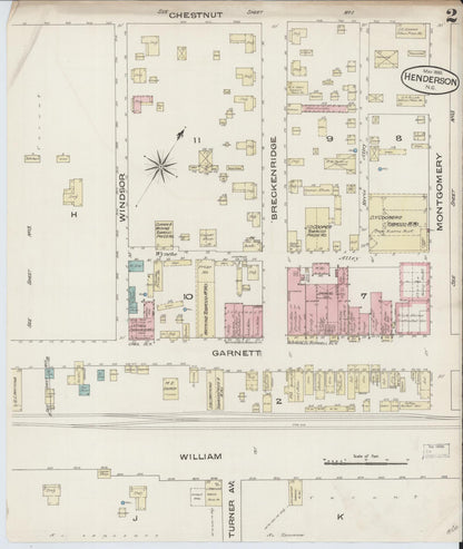 Sanborn Fire Insurance Map from Henderson, Vance County, North Carolina (1885), Sheet #0002 - Complete Map Set gallery image, historic Sanborn map, vintage wall art, North Carolina North Carolina