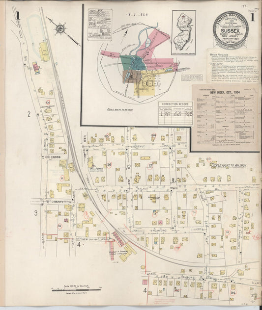 Sanborn Fire Insurance Map from Sussex, Sussex County, New Jersey. (1945) – Historic Sanborn Fire Insurance Map Print