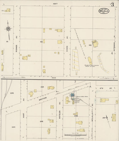 Sanborn Fire Insurance Map from Molalla, Clackamas County, Oregon (1922), Sheet #0003 - Complete Map Set gallery image, historic Sanborn map, vintage wall art, Oregon Oregon