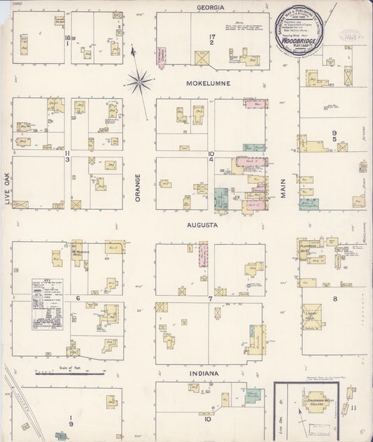 Sanborn Fire Insurance Map from Woodbridge, San Joaquin County, California. (1888) – Historic Sanborn Fire Insurance Map Print
