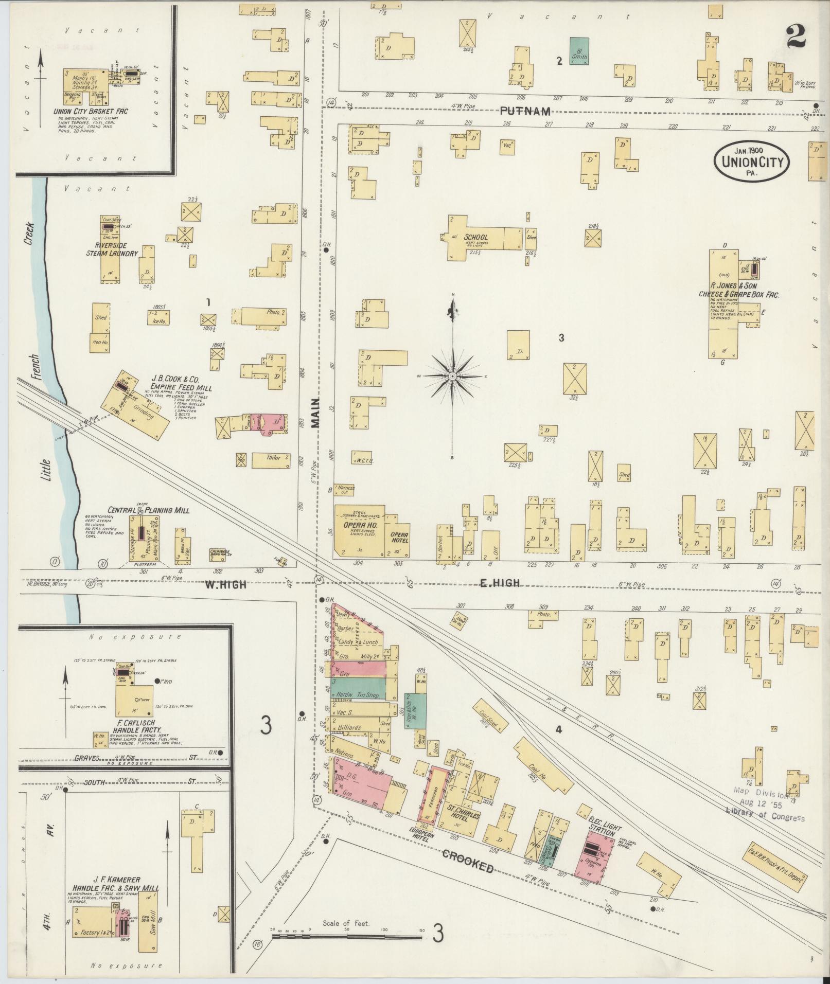 Sanborn Fire Insurance Map from Union City, Erie County, Pennsylvania (1900), Sheet #0002 - Complete Map Set gallery image, historic Sanborn map, vintage wall art, Pennsylvania Pennsylvania