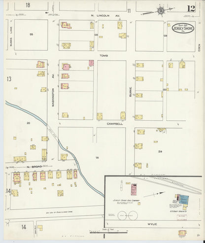 Sanborn Fire Insurance Map from Jersey Shore, Lycoming County, Pennsylvania (1913), Sheet #0012 - Complete Map Set gallery image, historic Sanborn map, vintage wall art, Pennsylvania Pennsylvania