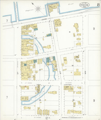 Sanborn Fire Insurance Map from Hoquiam, Grays Harbor County, Washington (1902), Sheet #0008 - Complete Map Set gallery image, historic Sanborn map, vintage wall art, Washington Washington