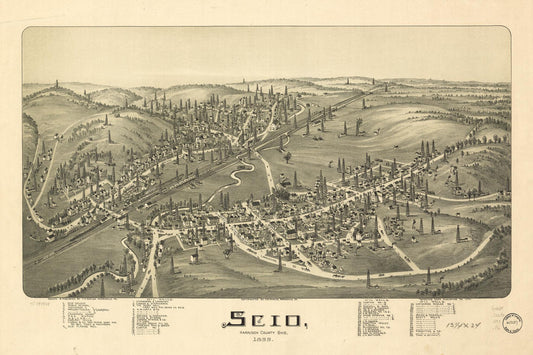 Scio, Harrison County, Ohio 1899. (1899) – Historic Bird’s-Eye View Panorama Print