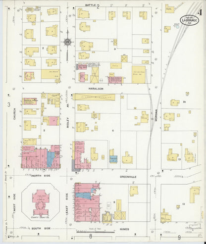 Sanborn Fire Insurance Map from La Grange, Troup County, Georgia (1911), Sheet #0004 - Complete Map Set gallery image, historic Sanborn map, vintage wall art, Georgia Georgia