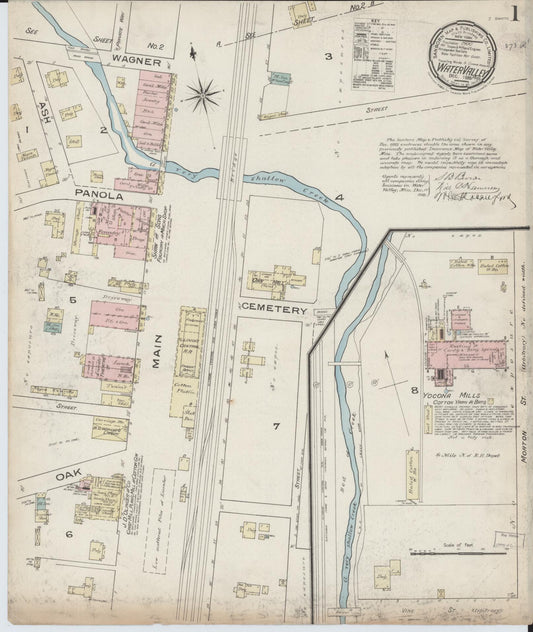 Sanborn Fire Insurance Map from Water Valley, Yalobusha County, Mississippi (1885), Sheet #0001 - Complete Map Set gallery image, historic Sanborn map, vintage wall art, Mississippi Mississippi