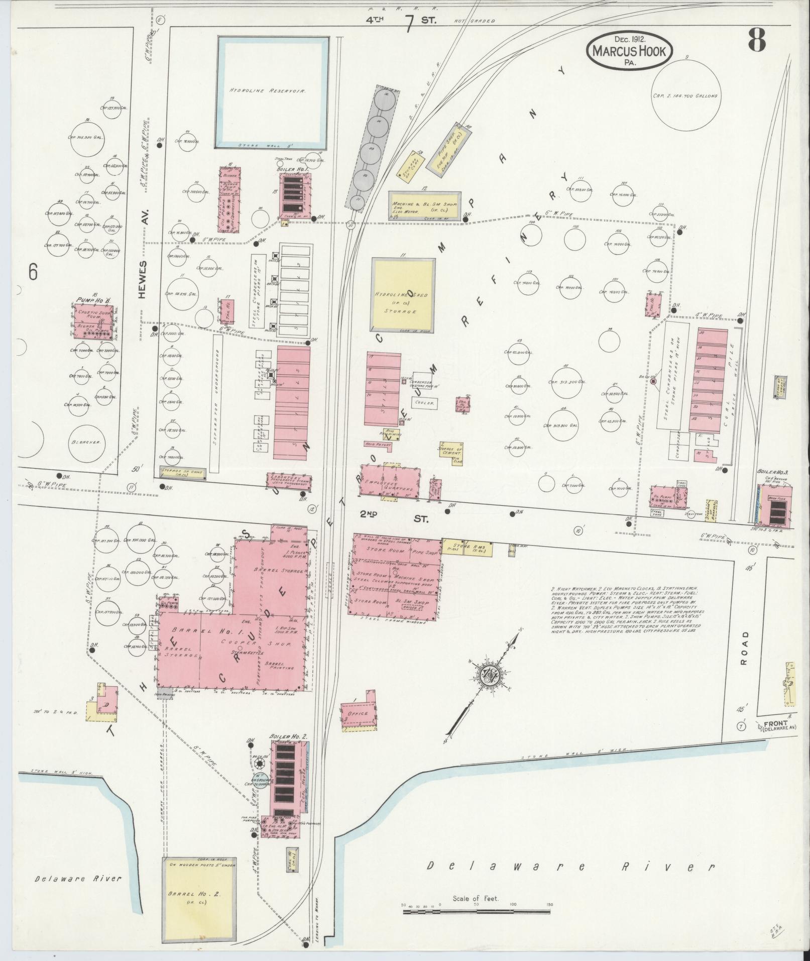 Sanborn Fire Insurance Map from Marcus Hook, Chester County, Pennsylvania (1912), Sheet #0008 - Complete Map Set gallery image, historic Sanborn map, vintage wall art, Pennsylvania Pennsylvania