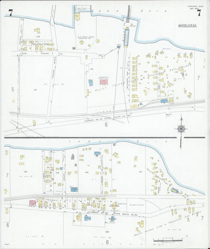 Sanborn Fire Insurance Map from Lakeside, Ottawa County, Ohio (1946), Sheet #0007 - Complete Map Set gallery image, historic Sanborn map, vintage wall art, Ohio Ohio
