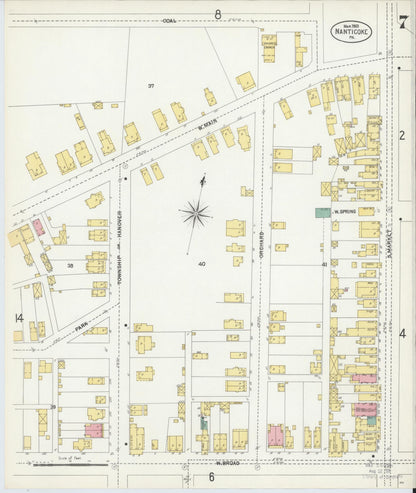 Sanborn Fire Insurance Map from Nanticoke, Luzerne County, Pennsylvania (1903), Sheet #0007 - Complete Map Set gallery image, historic Sanborn map, vintage wall art, Pennsylvania Pennsylvania