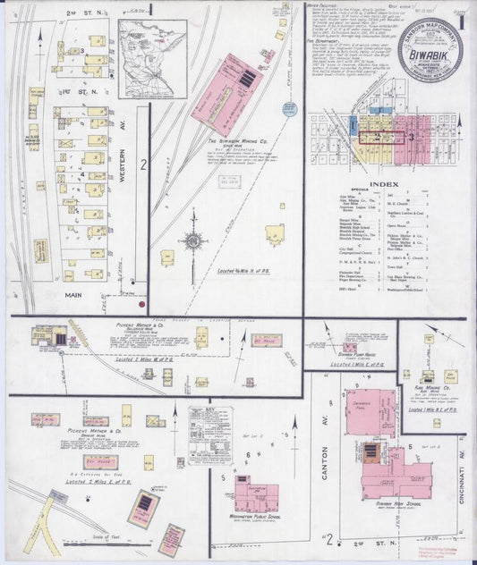 Sanborn Fire Insurance Map from Biwabik, Saint Louis County, Minnesota. (1921) – Map View