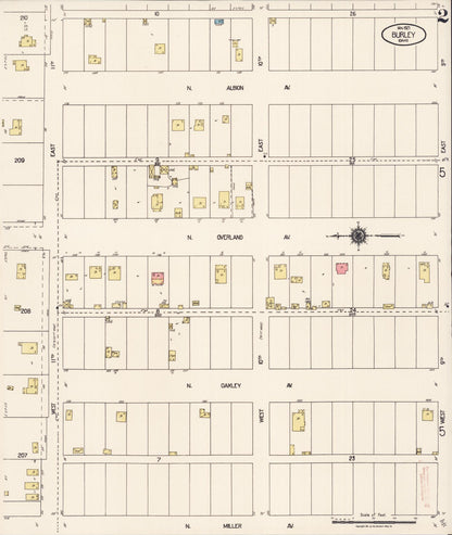 Sanborn Fire Insurance Map from Burley, Cassia County, Idaho (1921), Sheet #0002 - Complete Map Set gallery image, historic Sanborn map, vintage wall art, Idaho Idaho