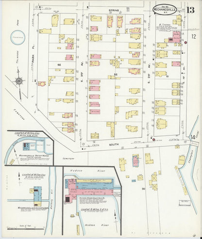 Sanborn Fire Insurance Map from Mechanicville, Saratoga County, New York (1911), Sheet #0013 - Historic Sanborn Fire Insurance Map Print, vintage old map wall art, antique decor, genealogy gift, New York New York map