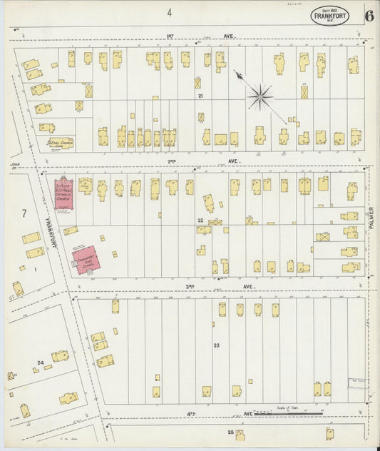 Sanborn Fire Insurance Map from Frankfort, Herkimer County, New York (1902), Sheet #0006 - Historic Sanborn Fire Insurance Map Print, vintage old map wall art, antique decor, genealogy gift, New York New York map