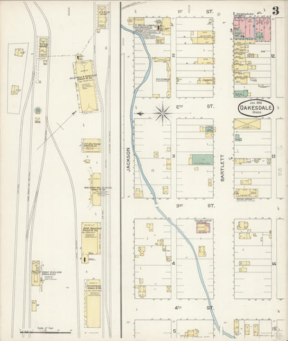 Sanborn Fire Insurance Map from Oakesdale, Whitman County, Washington (1893), Sheet #0003 - Complete Map Set gallery image, historic Sanborn map, vintage wall art, Washington Washington