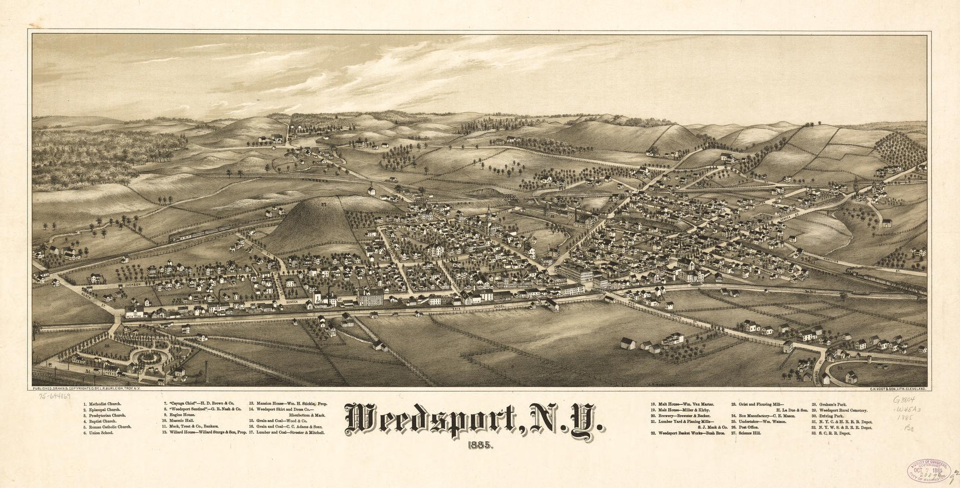 Weedsport, N.Y. 1885. (1885) – Historic Bird’s-Eye View Panorama Print