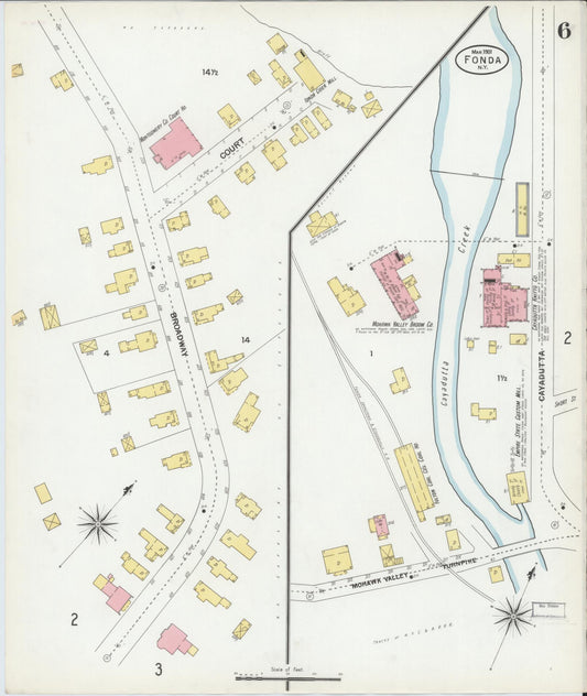 Sanborn Fire Insurance Map from Fonda, Montgomery County, New York (1901), Sheet #0006 - Historic Sanborn Fire Insurance Map Print, vintage old map wall art, antique decor, genealogy gift, New York New York map