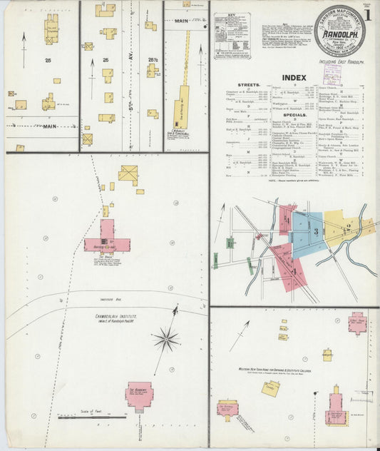 Sanborn Fire Insurance Map from Randolph, Cattaraugus County, New York (1902), Sheet #0001 - Complete Map Set gallery image, historic Sanborn map, vintage wall art, New York New York