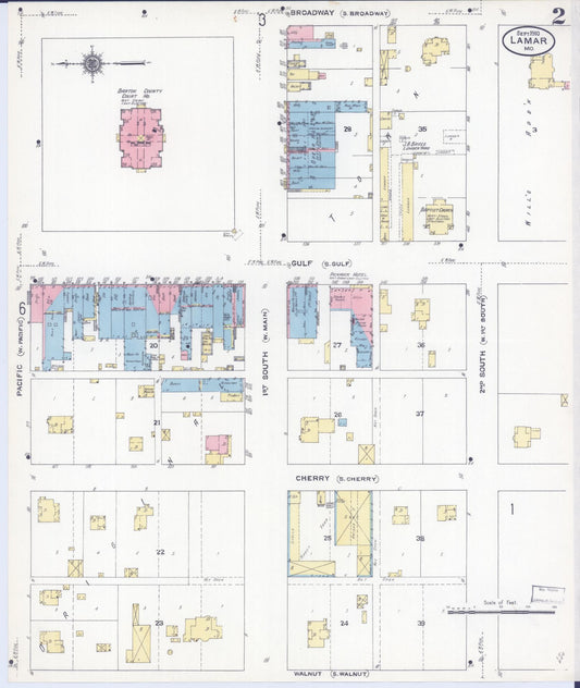 Sanborn Fire Insurance Map from Lamar, Barton County, Missouri (1910), Sheet #0002 - Historic Sanborn Fire Insurance Map Print, vintage old map wall art, antique decor, genealogy gift, Missouri Missouri map