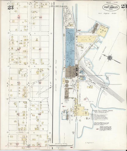 Sanborn Fire Insurance Map from Port Angeles, Clallam County, Washington (1949), Sheet #0023 - Complete Map Set gallery image, historic Sanborn map, vintage wall art, Washington Washington