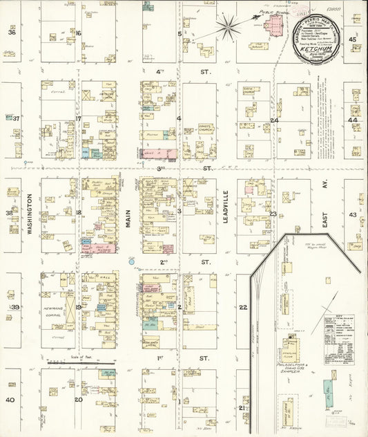 Sanborn Fire Insurance Map from Ketchum, Blaine County, Idaho (1890), Sheet #0001 - Historic Sanborn Fire Insurance Map Print, vintage old map wall art, antique decor, genealogy gift, Idaho Idaho map