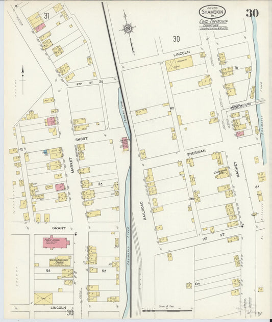 Sanborn Fire Insurance Map from Shamokin, Northumberland County, Pennsylvania (1913), Sheet #0030 - Historic Sanborn Fire Insurance Map Print, vintage old map wall art, antique decor, genealogy gift, Pennsylvania Pennsylvania map
