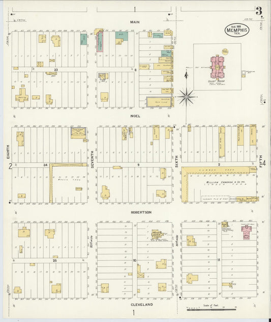 Sanborn Fire Insurance Map from Memphis, Hall County, Texas (1908), Sheet #0003 - Historic Sanborn Fire Insurance Map Print, vintage old map wall art, antique decor, genealogy gift, Texas Texas map