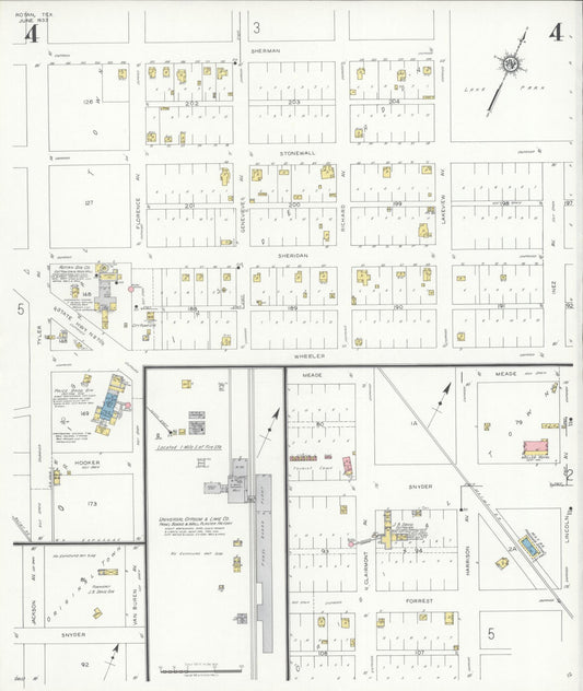 Sanborn Fire Insurance Map from Rotan, Fisher County, Texas (1933), Sheet #0004 - Historic Sanborn Fire Insurance Map Print, vintage old map wall art, antique decor, genealogy gift, Texas Texas map