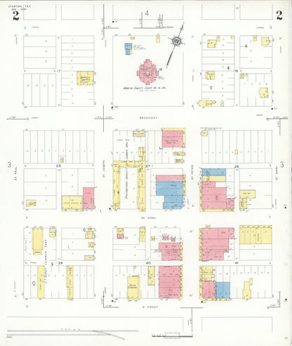 Sanborn Fire Insurance Map from Stanton, Martin County, Texas (1935), Sheet #0002 - Historic Sanborn Fire Insurance Map Print, vintage old map wall art, antique decor, genealogy gift, Texas Texas map