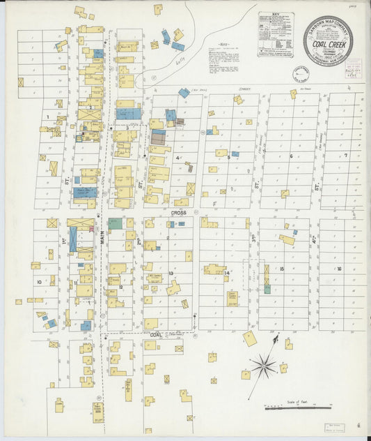 Sanborn Fire Insurance Map from Coal Creek, Fremont County, Colorado (1902), Sheet #0001 - Historic Sanborn Fire Insurance Map Print, vintage old map wall art, antique decor, genealogy gift, Colorado Colorado map