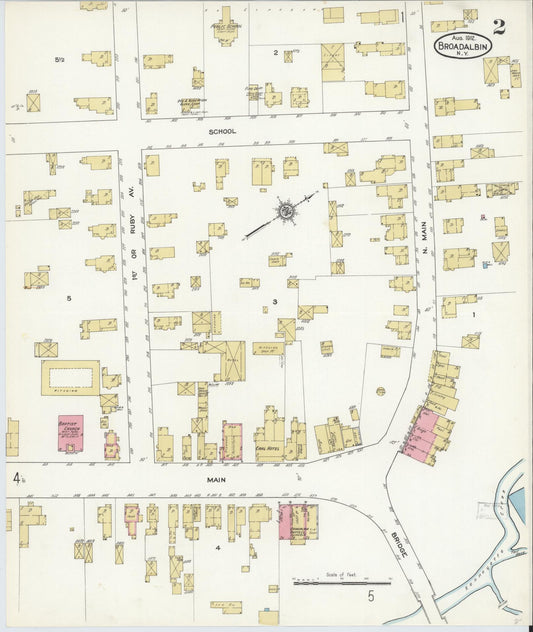 Sanborn Fire Insurance Map from Broadalbin, Fulton County, New York (1912), Sheet #0002 - Historic Sanborn Fire Insurance Map Print, vintage old map wall art, antique decor, genealogy gift, New York New York map