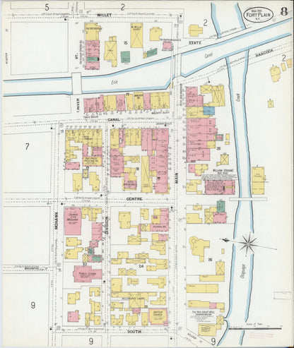 Sanborn Fire Insurance Map from Fort Plain, Montgomery County, New York (1901), Sheet #0008 - Complete Map Set gallery image, historic Sanborn map, vintage wall art, New York New York