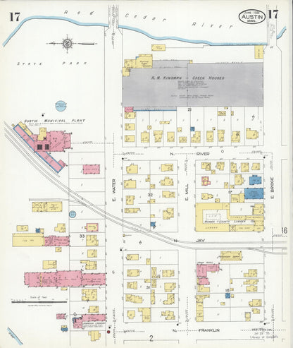 Sanborn Fire Insurance Map from Austin, Mower County, Minnesota (1926), Sheet #0017 - Complete Map Set gallery image, historic Sanborn map, vintage wall art, Minnesota Minnesota