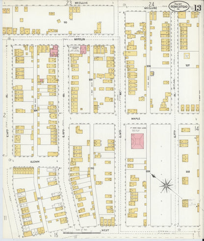 Sanborn Fire Insurance Map from Homestead, Allegheny County, Pennsylvania (1907), Sheet #0013 - Complete Map Set gallery image, historic Sanborn map, vintage wall art, Pennsylvania Pennsylvania