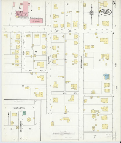 Sanborn Fire Insurance Map from Trenton, Gibson County, Tennessee (1909), Sheet #0005 - Complete Map Set gallery image, historic Sanborn map, vintage wall art, Tennessee Tennessee