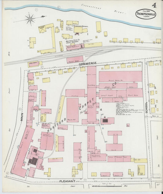 Sanborn Fire Insurance Map from Thompsonville, Hartford County, Connecticut (1892), Sheet #0004 - Historic Sanborn Fire Insurance Map Print, vintage old map wall art, antique decor, genealogy gift, Connecticut Connecticut map