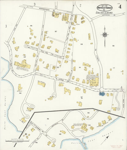 Sanborn Fire Insurance Map from North East Harbor, Hancock County, Maine (1921), Sheet #0004 - Complete Map Set gallery image, historic Sanborn map, vintage wall art, Maine Maine