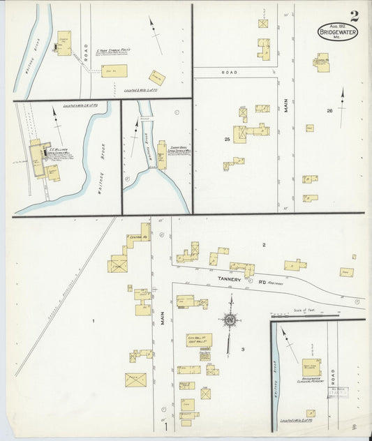 Sanborn Fire Insurance Map from Bridgewater, Aroostook County, Maine (1912), Sheet #0002 - Historic Sanborn Fire Insurance Map Print, vintage old map wall art, antique decor, genealogy gift, Maine Maine map