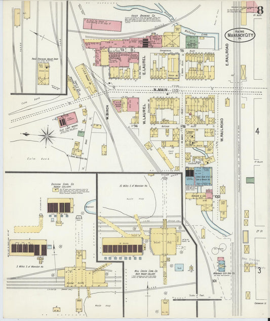 Sanborn Fire Insurance Map from Mahanoy City, Schuylkill County, Pennsylvania (1902), Sheet #0008 - Historic Sanborn Fire Insurance Map Print, vintage old map wall art, antique decor, genealogy gift, Pennsylvania Pennsylvania map