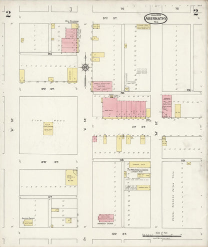 Sanborn Fire Insurance Map from Abernathy, Hale County, Texas (1925), Sheet #0002 - Complete Map Set gallery image, historic Sanborn map, vintage wall art, Texas Texas