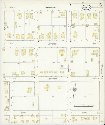Sanborn Fire Insurance Map from Quincy, Gadsden County, Florida (1913), Sheet #0005 - Complete Map Set gallery image, historic Sanborn map, vintage wall art, Florida Florida