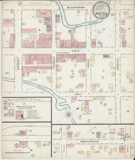 Sanborn Fire Insurance Map from Weston, Platte County, Missouri. (1886) – Historic Sanborn Fire Insurance Map Print